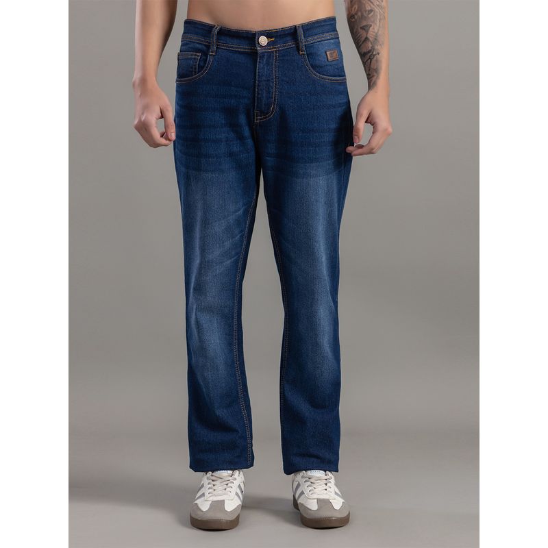 Club York Navy Blue Straight Fit Solid Denim Jeans (30)