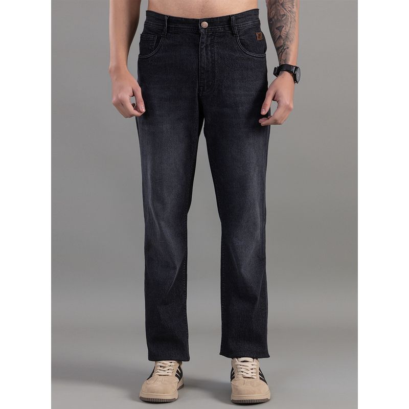 Club York Black Straight Fit Solid Denim Jeans (30)