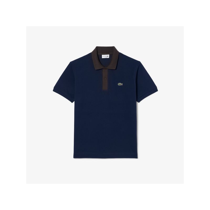 Lacoste Blue Regular Fit Contrast Collar Polo T-Shirt (XL)