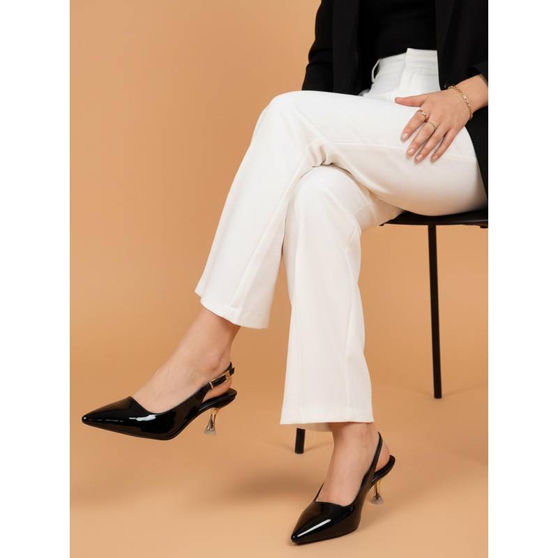LYDC LONDON Ultra-Comfort Black Solid Pump Heels (UK 3)