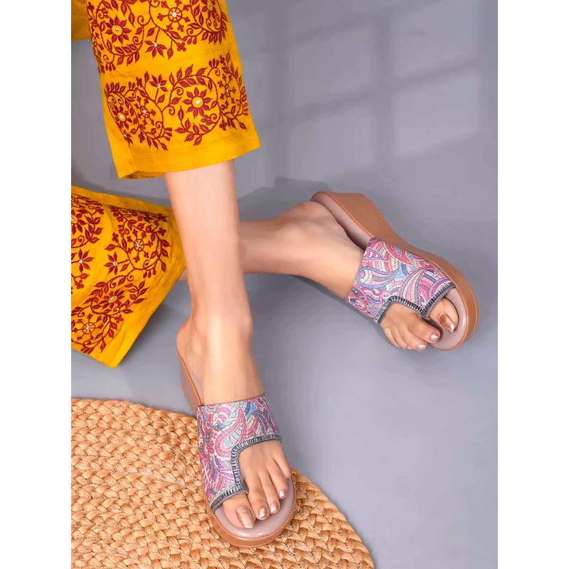 Ronnie Grey Women Multi-Color Printed Wedges (EURO 36)