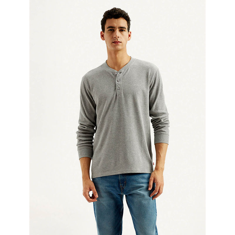 Levi's Mens Solid Henley Neck T-Shirt (S)