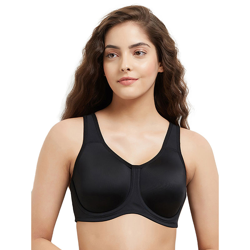 Wacoal Sport Non-Padded Wired Full Coverage Full Support High Intensity Sports Bra - Black (34F)