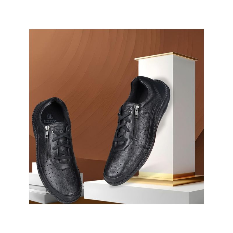 EZOK Black Flexi Brogues for Men (UK 6)