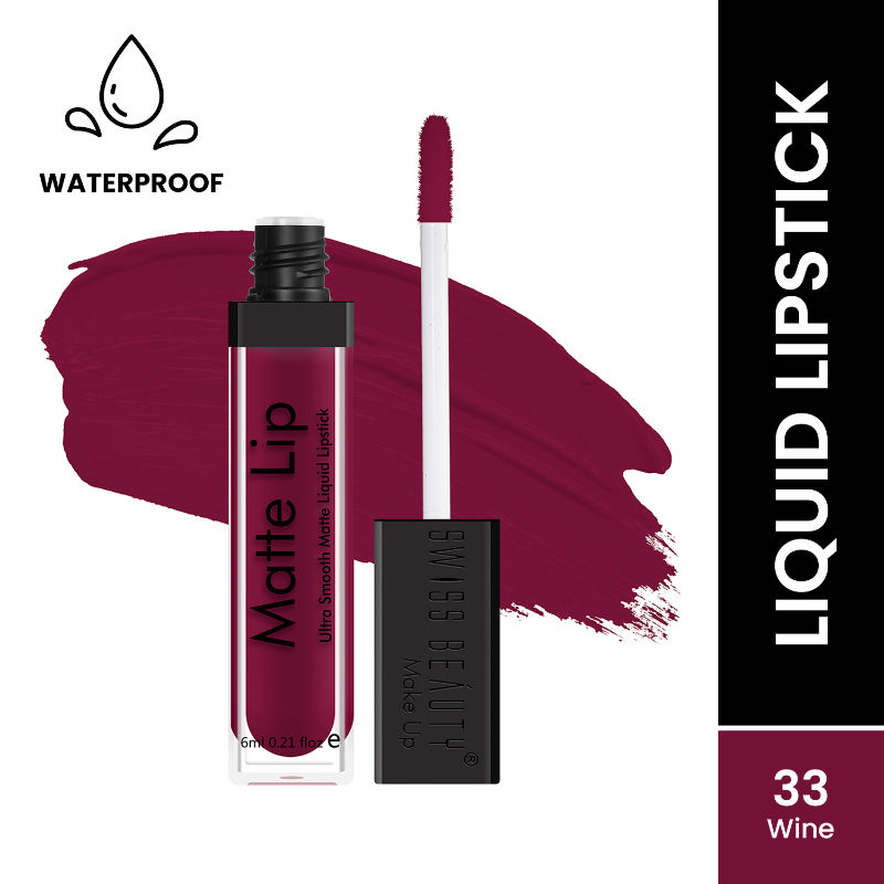 Swiss Beauty Matte Lip Ultra Smooth Matte Liquid Lipstick - 33 Wine