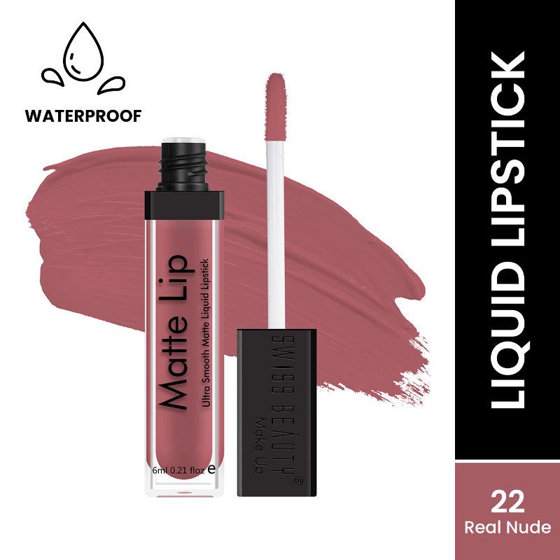 Swiss Beauty Matte Lip Ultra Smooth Matte Liquid Lipstick - 22 Real Nude