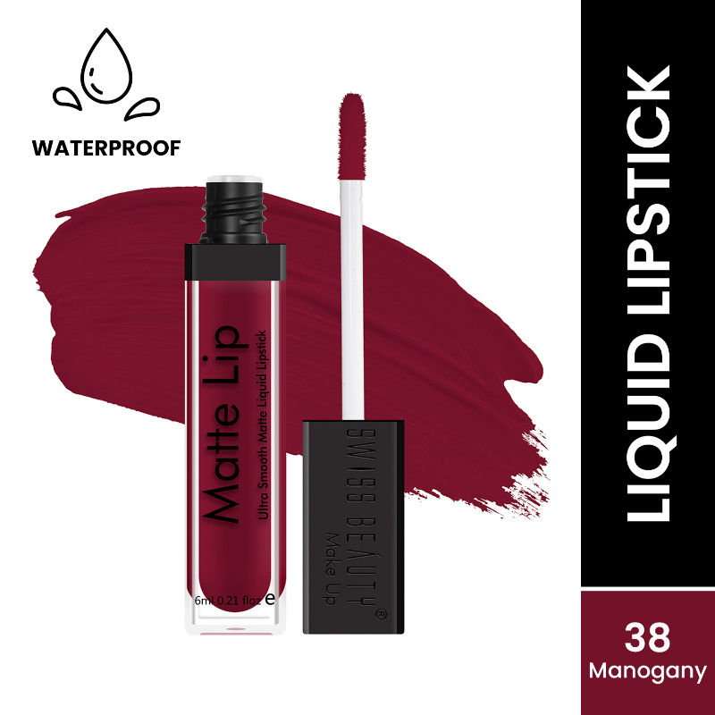 Swiss Beauty Matte Lip Ultra Smooth Matte Liquid Lipstick - 38 Manogany