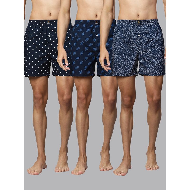 Urban Scottish Men's Multicolor Print Pure Cotton Boxers (Pack of 3) (2XL)