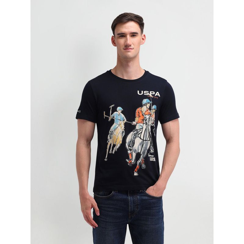 U.S. Polo Assn. Denim Co. Black Muscle Fit Brand Graphic Print T-Shirt (M)