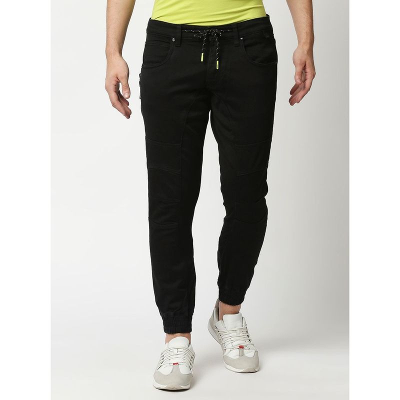 WAIMEA Jet Black Anti Fit Denims Joggers (32)