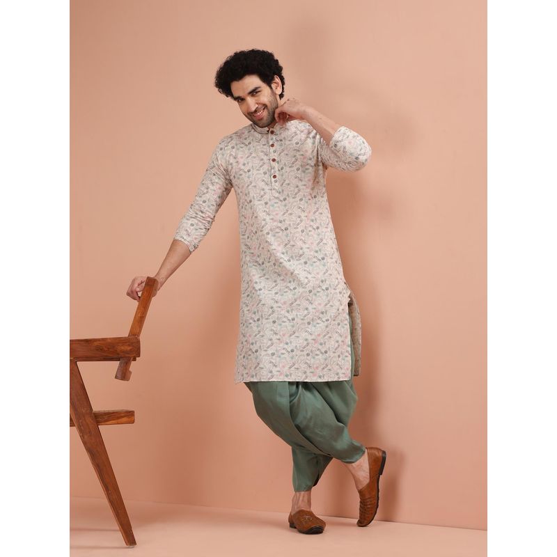 KISAH Men Multi-Color Printed Kurta with Dhoti (Set of 2) (42)