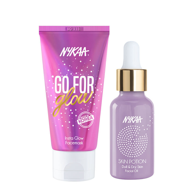 Nykaa Glow Regime Go For Glow Peel Off Mask +Skin Potion Facial Oil Combo