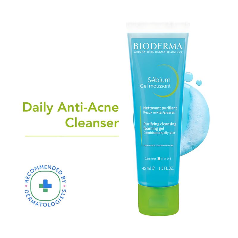 Bioderma Cleanser - Sebium Gel Moussant - Acne Defence Cleanser For Oily Acne Prone Skin