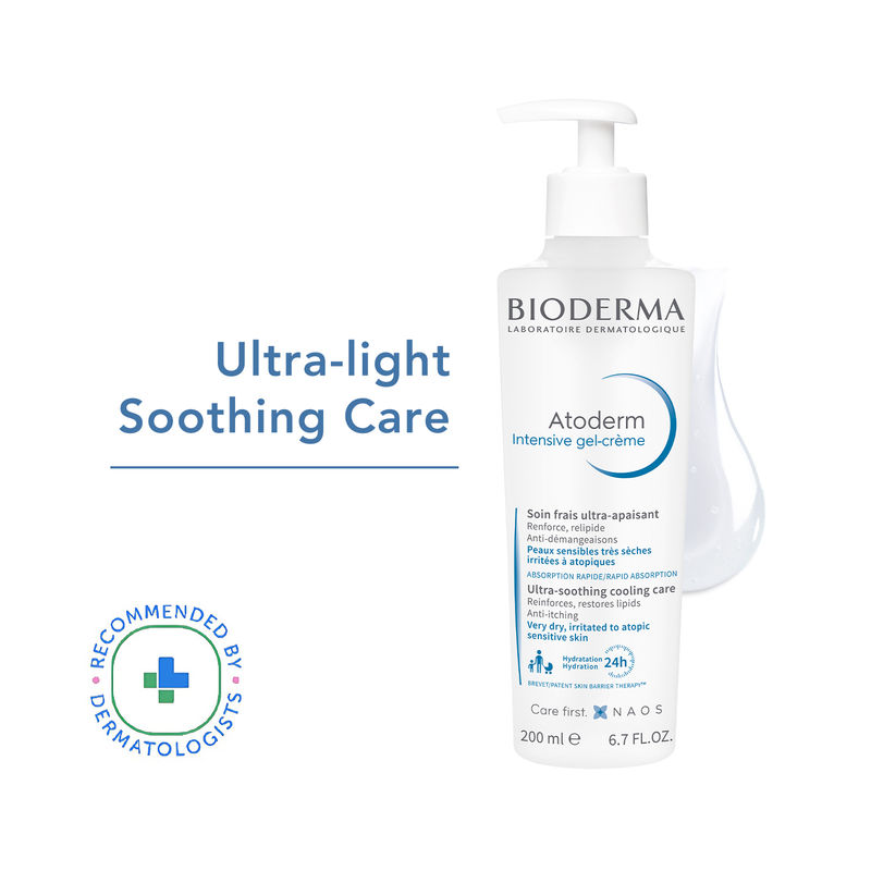Bioderma Atoderm Intensive Gel Creme Moisturizer - Lightweight & Non Greasy - Dry Skin