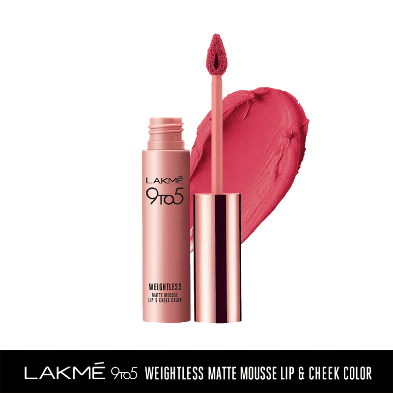 Lakme 9 to 5 Weightless Matte Mousse Lip & Cheek Color - Plum Feather