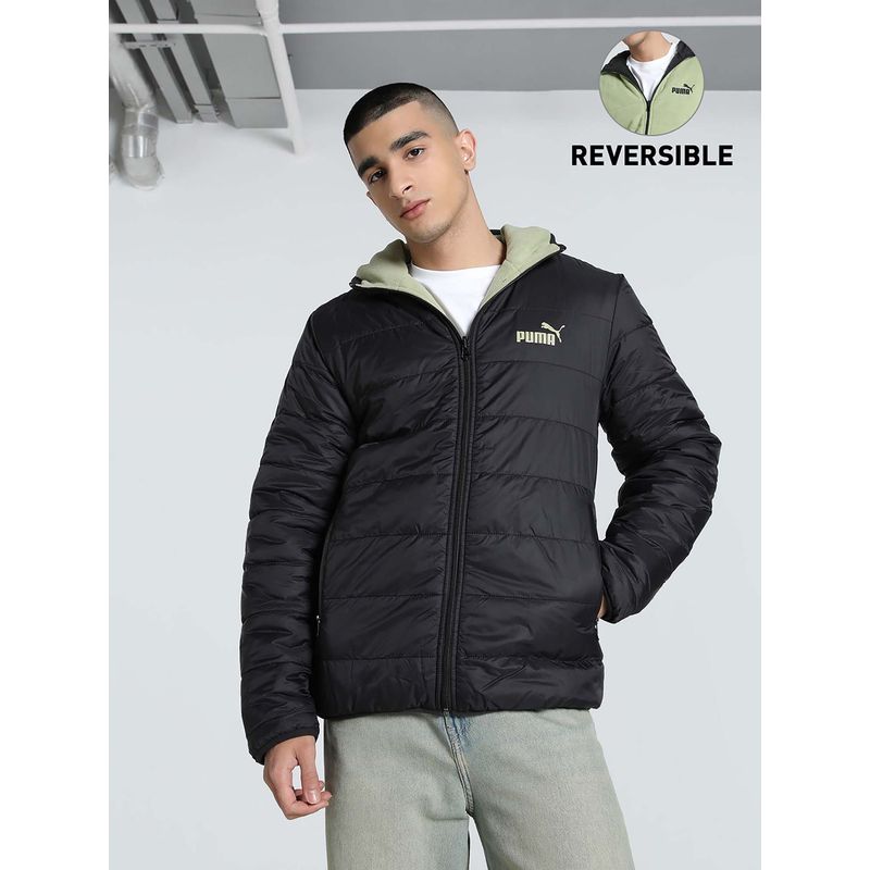 Puma Mens Reversible Slim Fit Fleece Black Jacket (S)