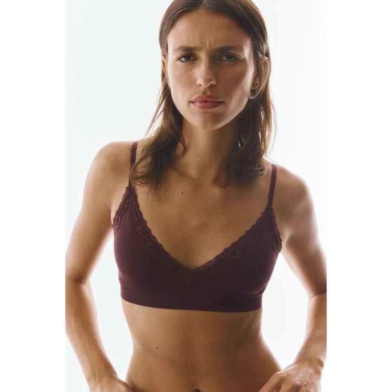 H&M Women Brown Seamless Padded soft bra (XS)