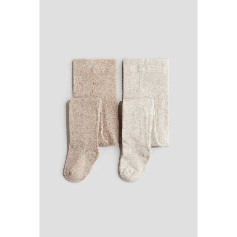 H&M Kids Beige 2-Pack Tights (0-2 Months)