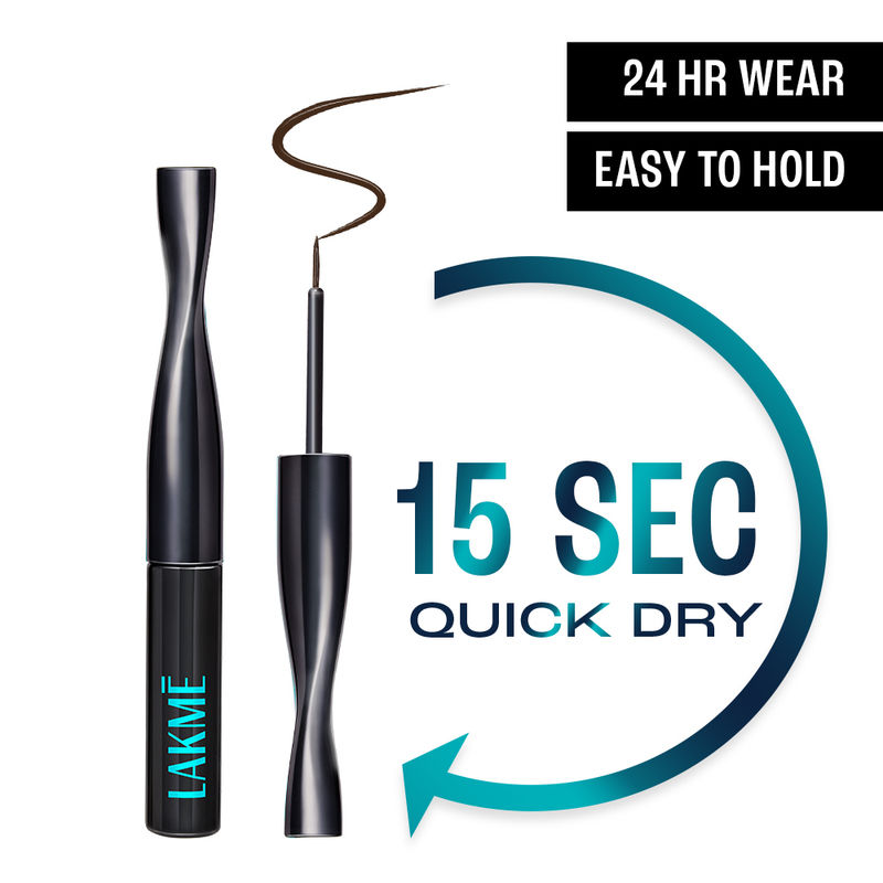 Lakme 9 To 5 Eyeconic Liquid Eyeliner Matte Finish, Waterproof, Smudgeproof 24 Hrs, Brown
