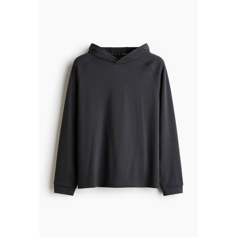 H&M Men Grey Regular Fit Sports Recovery Hoodie With Drymove (L)
