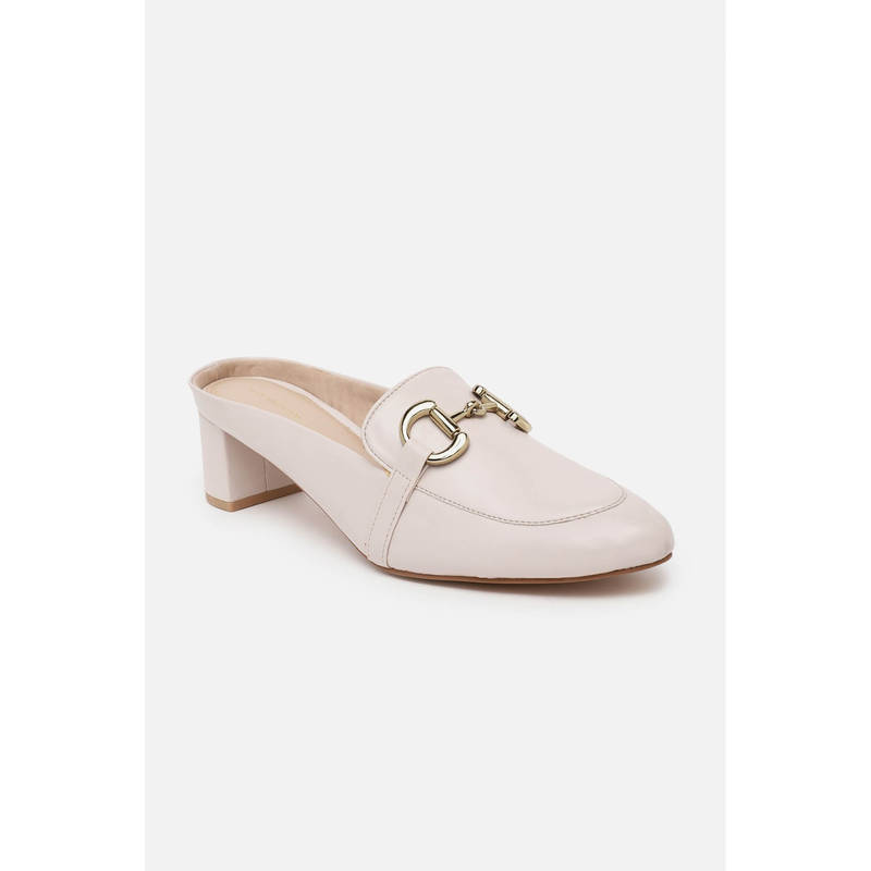 Van Heusen Women White Mules (UK 3)
