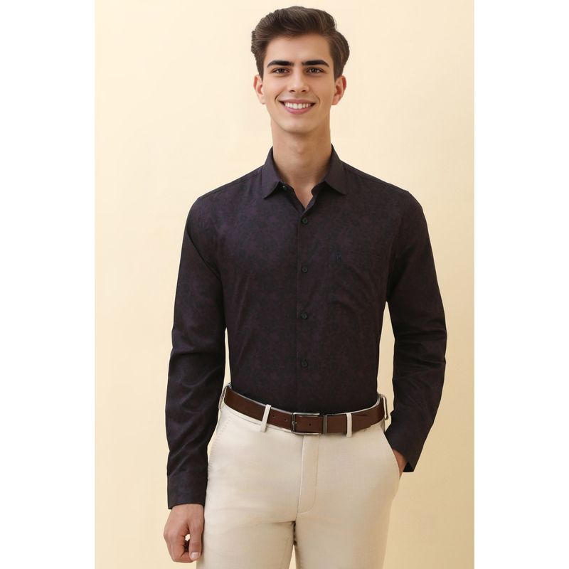 Allen Solly Men Burgundy Printed Formal Shirt (39)