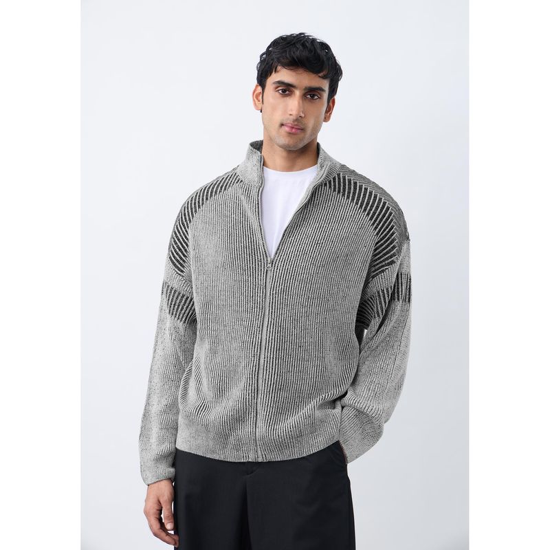The Souled Store Alpine Grey Men Oversized Pullover (M)