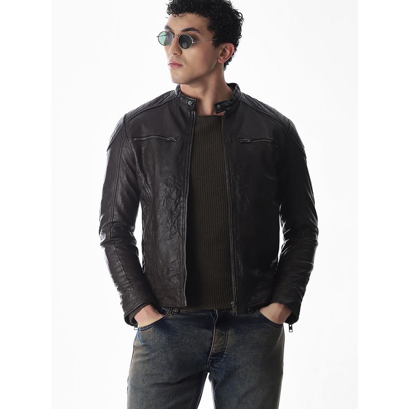 Jack & Jones Men Regular Fit Brown Jacket (M)
