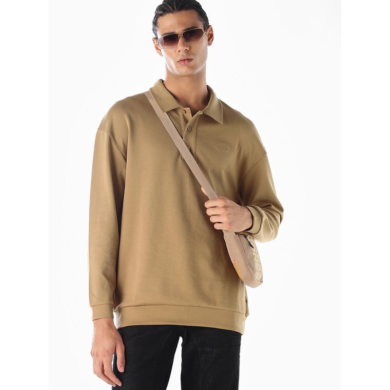 Jack & Jones Men Oversized Beige Sweatshirt (S)