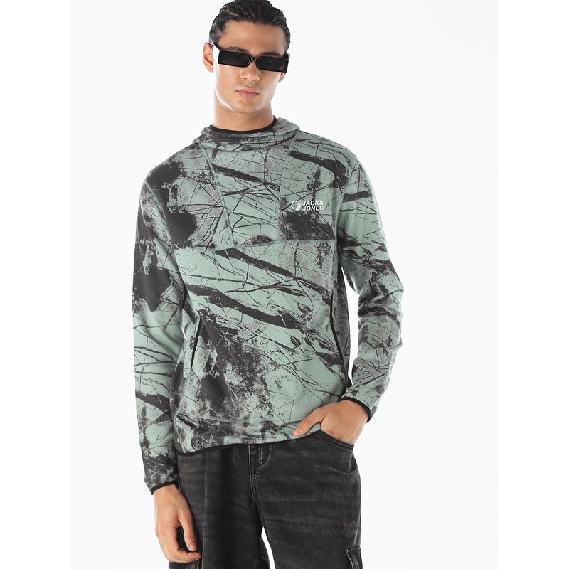 Jack & Jones Men Regular Fit Green Hoodie (S)