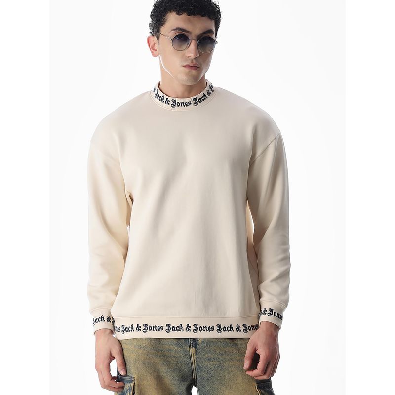 Jack & Jones Men Oversized Beige Sweatshirt (S)