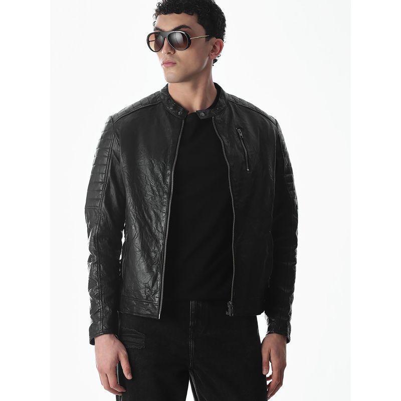 Jack & Jones Men Regular Fit Black Jacket (S)