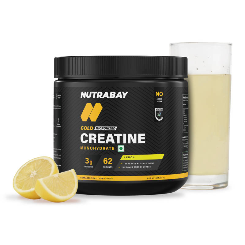 Nutrabay Gold Micronised Creatine Monohydrate Powder - Lemon