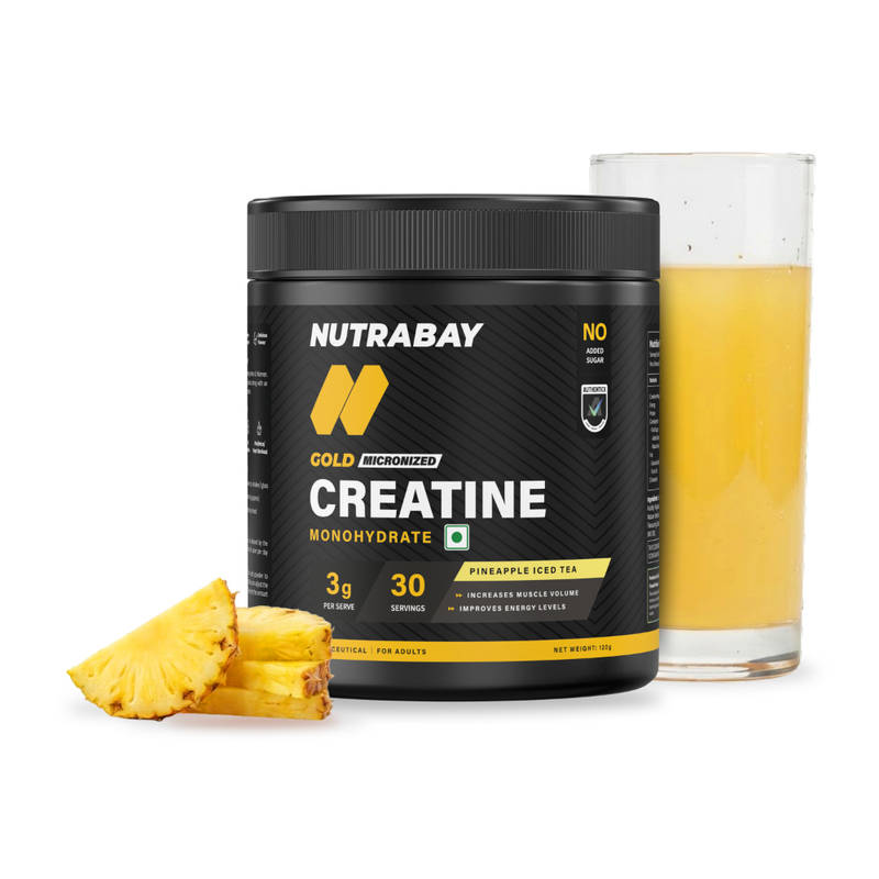 Nutrabay Gold Micronised Creatine Monohydrate Powder - Pineapple Ice Tea