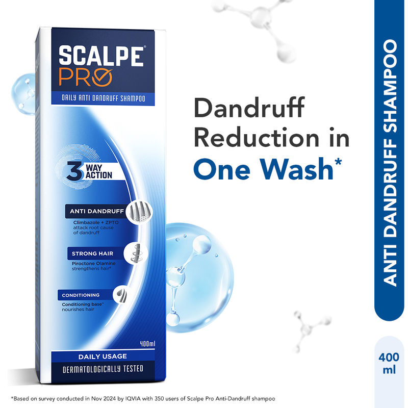 Scalpe Pro Daily Use Anti-Dandruff Shampoo With Climbazole; Removes Dandruff From The Source