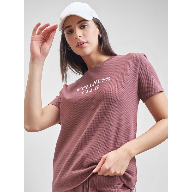 TOKYO TALKIES Women Purple Printed Boxy T-Shirt (M)