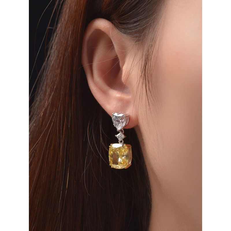Buy Jewels Galaxy Yellow Silver Plated Diamond Silver Heart Crushed Ice ...