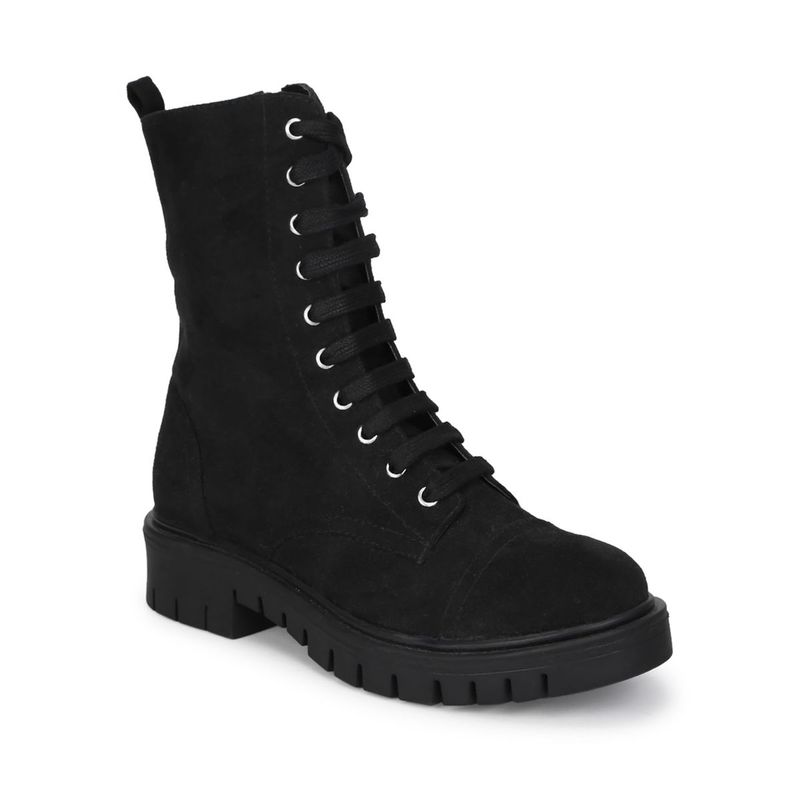 Truffle Collection Black Solid Boots (UK 5)