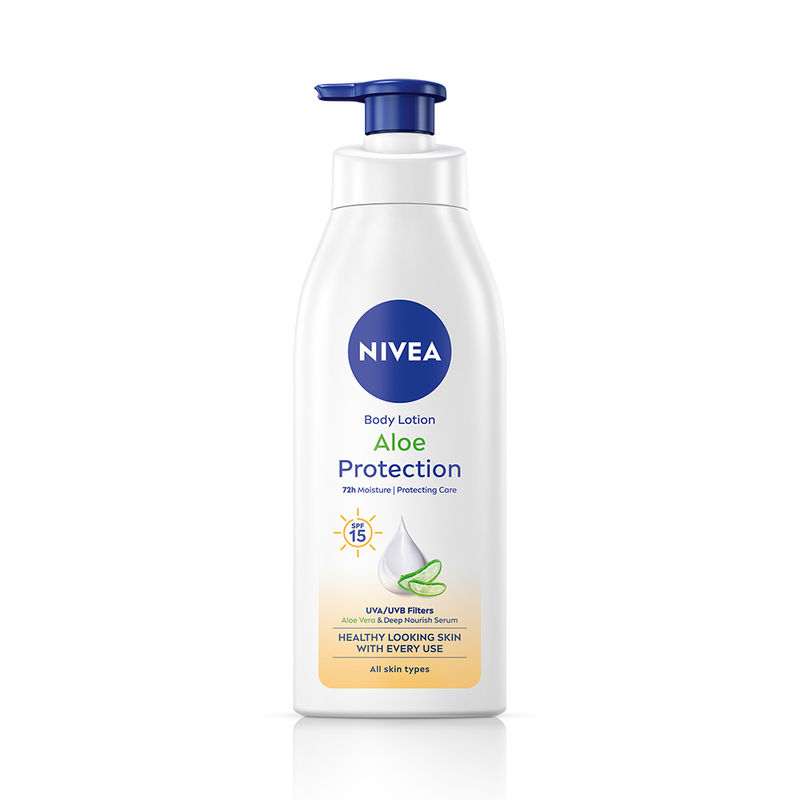 NIVEA Sunscreen lotion with SPF 15 & ALOEVERA- 5 in 1 COMPLETE CARE for 48H Moisturization