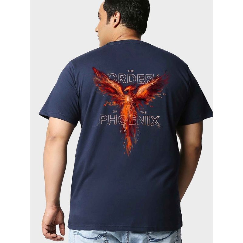 Bewakoof Men's Blue Order of the Phoenix Graphic Printed Plus Size T-shirt (5XL)