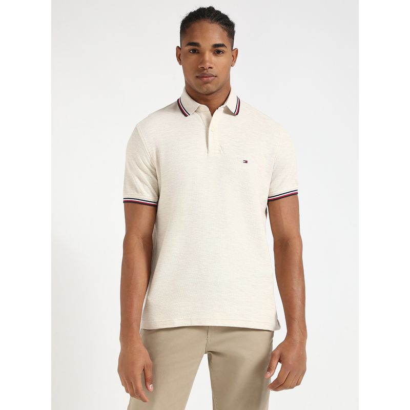Tommy Hilfiger Mens Beige Polo T-Shirt (XS)