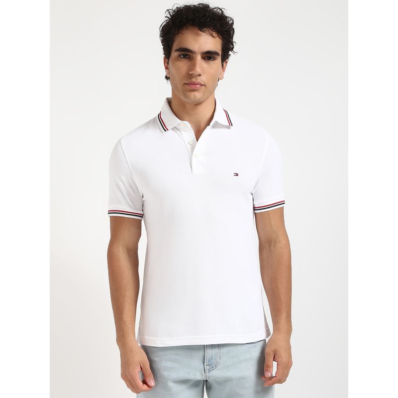 Tommy Hilfiger Mens White Polo T-Shirt (XS)