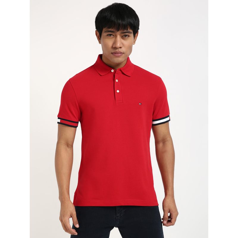 Tommy Hilfiger Mens Red Polo T-Shirt (M)