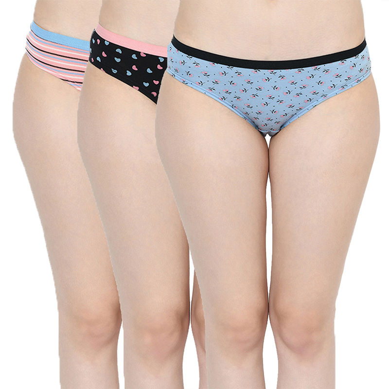 Groversons Paris Beauty Outer Elastic Bikini Assorted Panties (PO3) - Multi-Color (M)