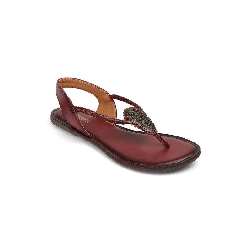 PEPPER Women Maroon Sandals (EURO 36)