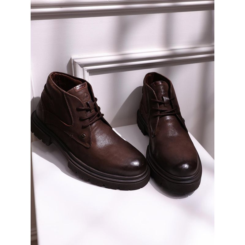 Monte Carlo Men Brown Lace Ups Genuine Leather Casual Boots (UK 11)