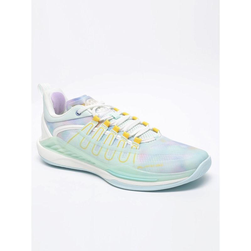 Xtep Bubbly Green Canvas White Techno Purple Basketball Shoes (EURO 40)