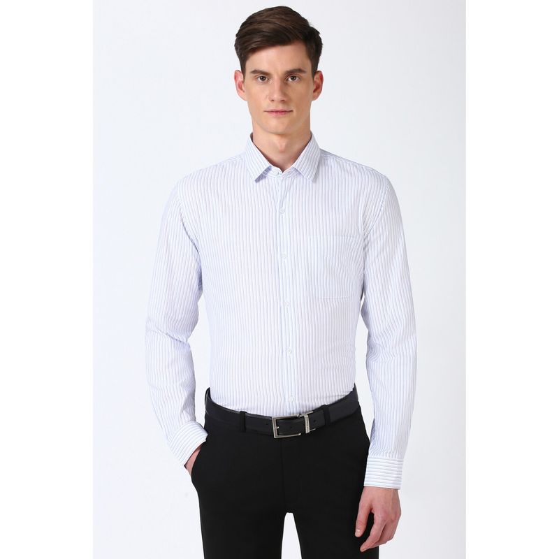Peter England Men White Slim Fit Formal Shirt (42)