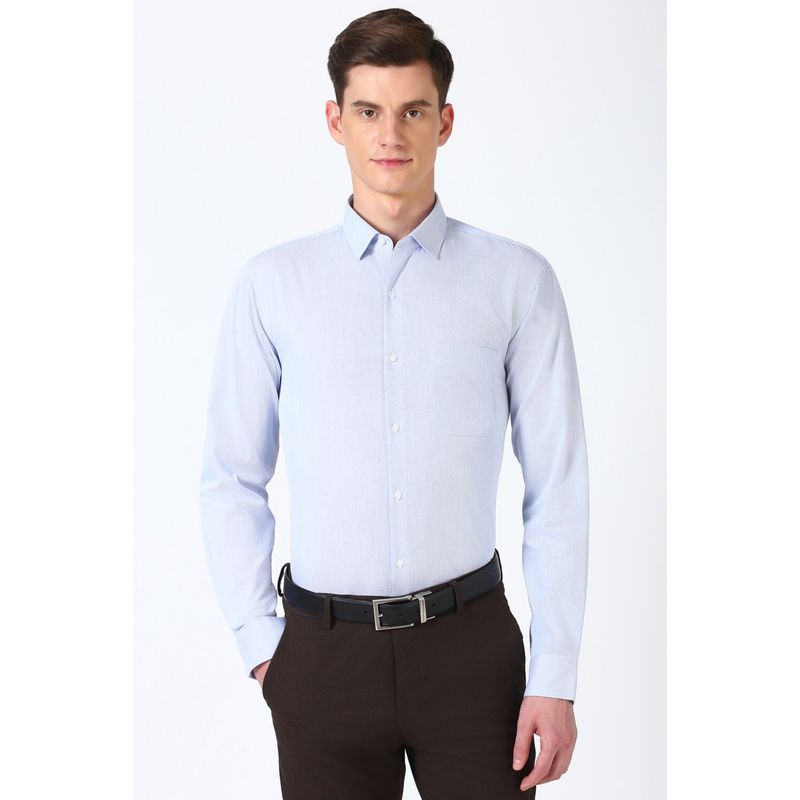 Peter England Men Blue Slim Fit Formal Shirt (42)