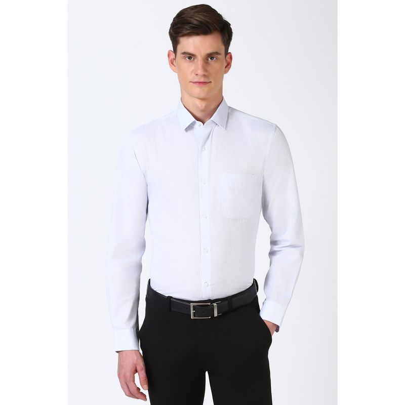 Peter England Men Blue Slim Fit Formal Shirt (38)